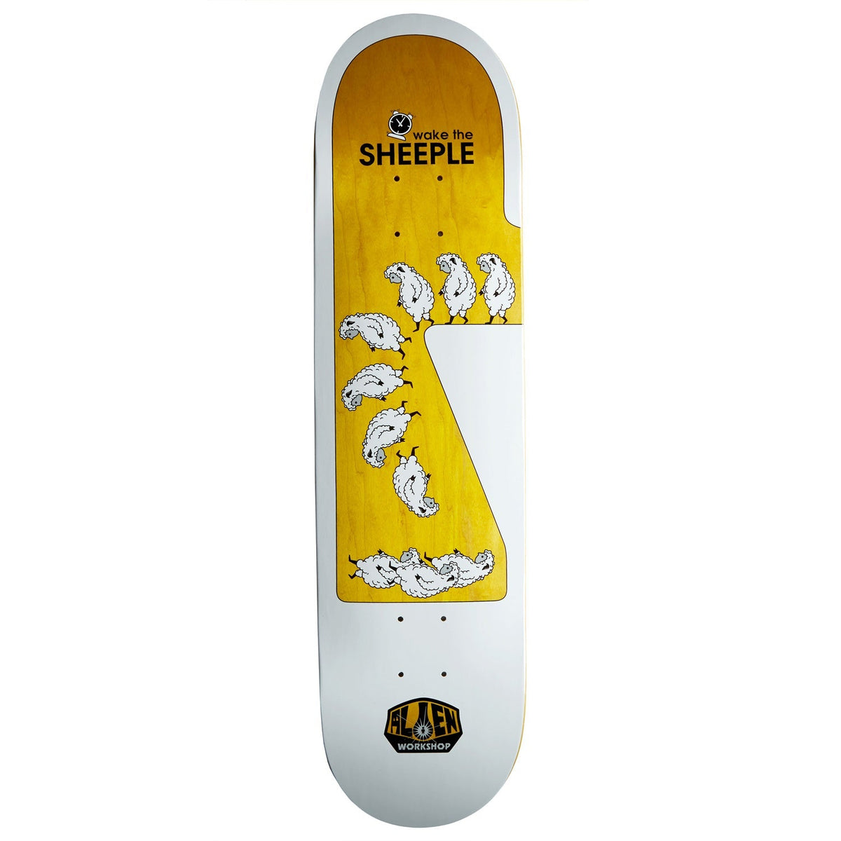 Alien Workshop Wake The Sheeple Skateboard Deck - White/Assorted Stains - 8.175"