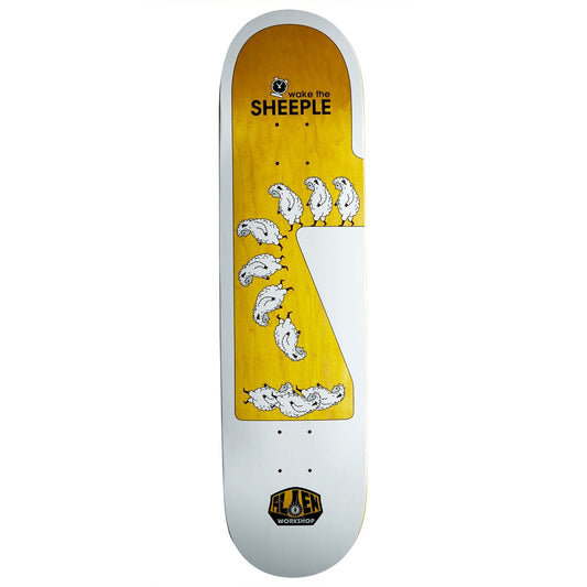 Alien Workshop Wake The Sheeple Skateboard Deck - White/Assorted Stains - 8.44"