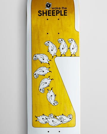 Alien Workshop Wake The Sheeple Skateboard Deck - White/Assorted Stains - 8.44